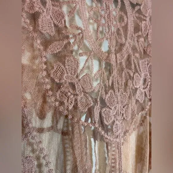 NWT Bsubseach Kimono Cover up Duster tan/light brown One Size fits Medium to XL - Picture 9 of 10